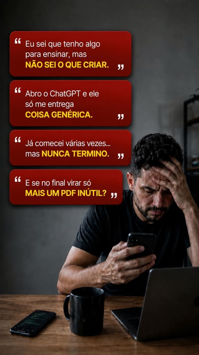 Pensamentos de quem trava na criação do produto